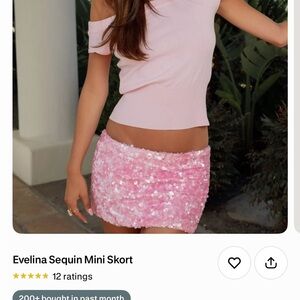 Edikted Pink Sequin Mini Skirt